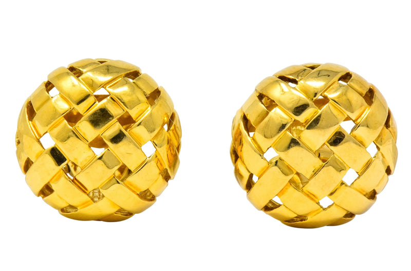 Hammered Half Ball Button Omega Back Clip-On Earrings in Real 14k Yellow  Gold 14 mm - Walmart.com